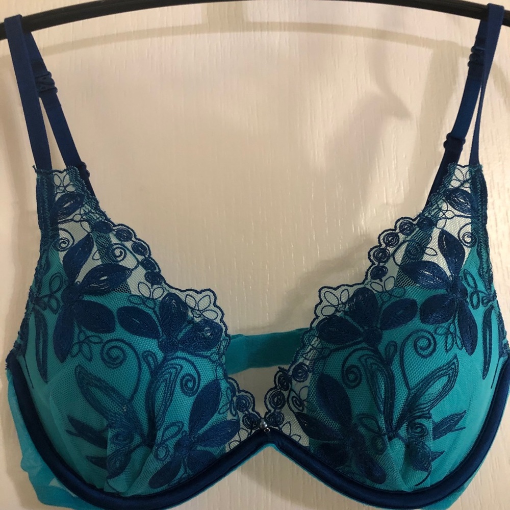 Turquoise and Cobalt Lace Bra